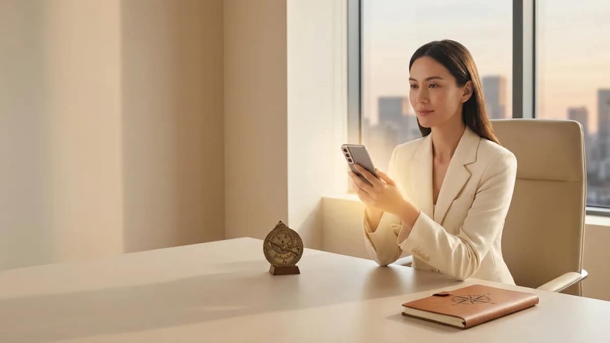 Femme souriante au téléphone profitant d'une consultation de voyance avec les premières minutes offertes.