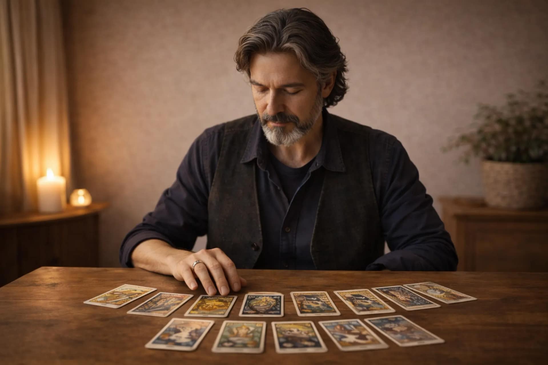Médium réalisant une consultation de voyance par tarot pour apporter des réponses claires et personnalisées
